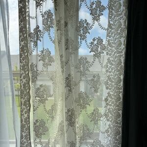 Beautiful Lace Curtain Panels  63" W x 92" L